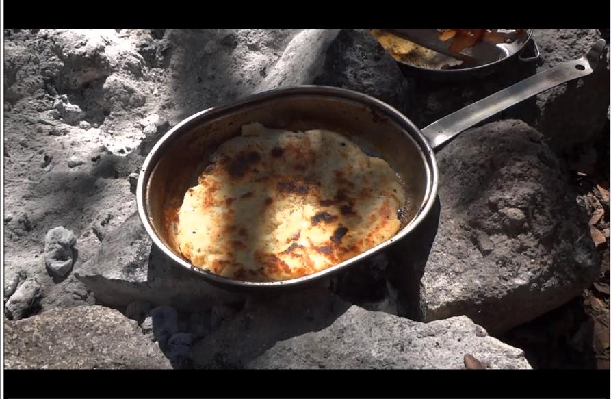 Frying Pan Bread or Bannock Cooking on the Wild West Frontier